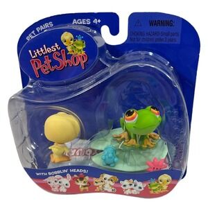 NOS 2004 Littlest Pet‎ Shop Duck & Frog Prince Lily Pad Pet Pairs 50 51 Bobble